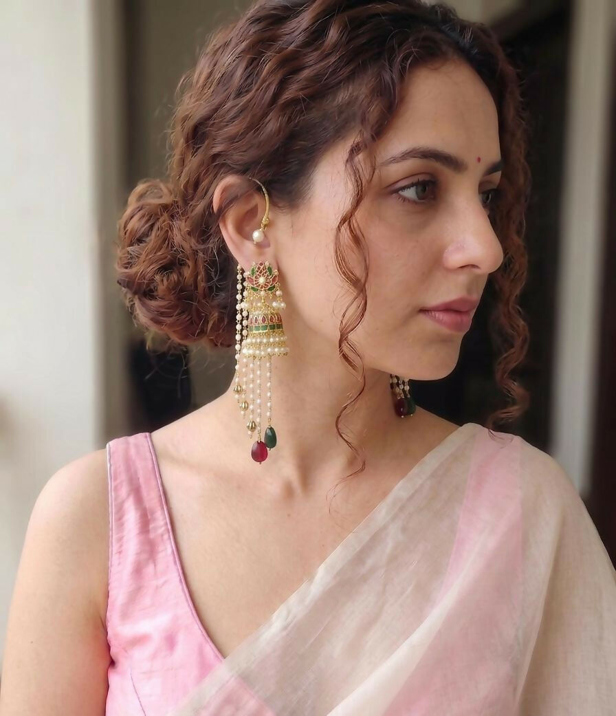 Ear cuff and jhumka stack