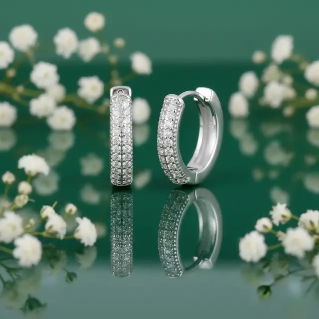 Double Line CZ Silver Bali