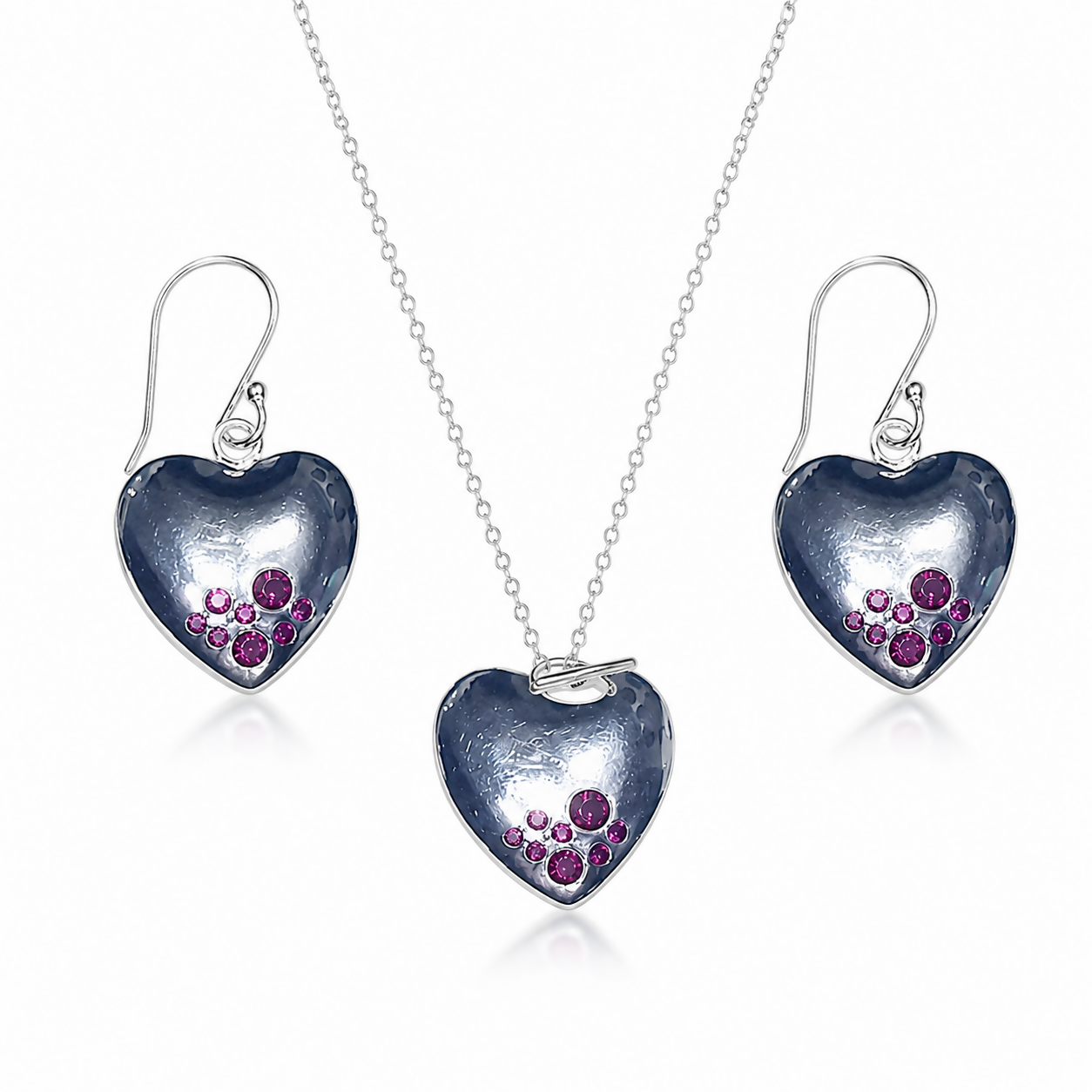 Scarlet Heart Ruby 925 Sterling Silver Jewellery Set
