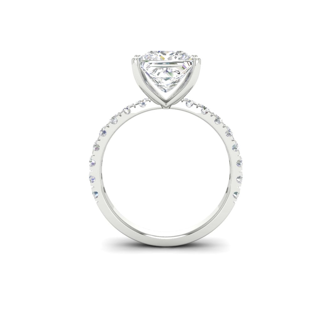 2.63Ct Princess Cut Moissanite Women Engagement Ring 14K Yellow Gold Plated