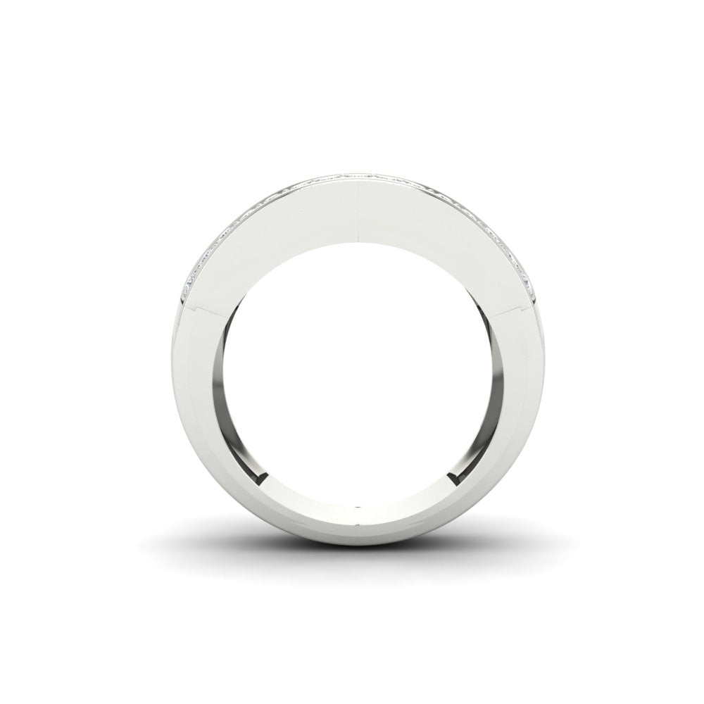 2.33Ct Round Moissanite Men's Wedding Band Ring 14K White Gold Plated