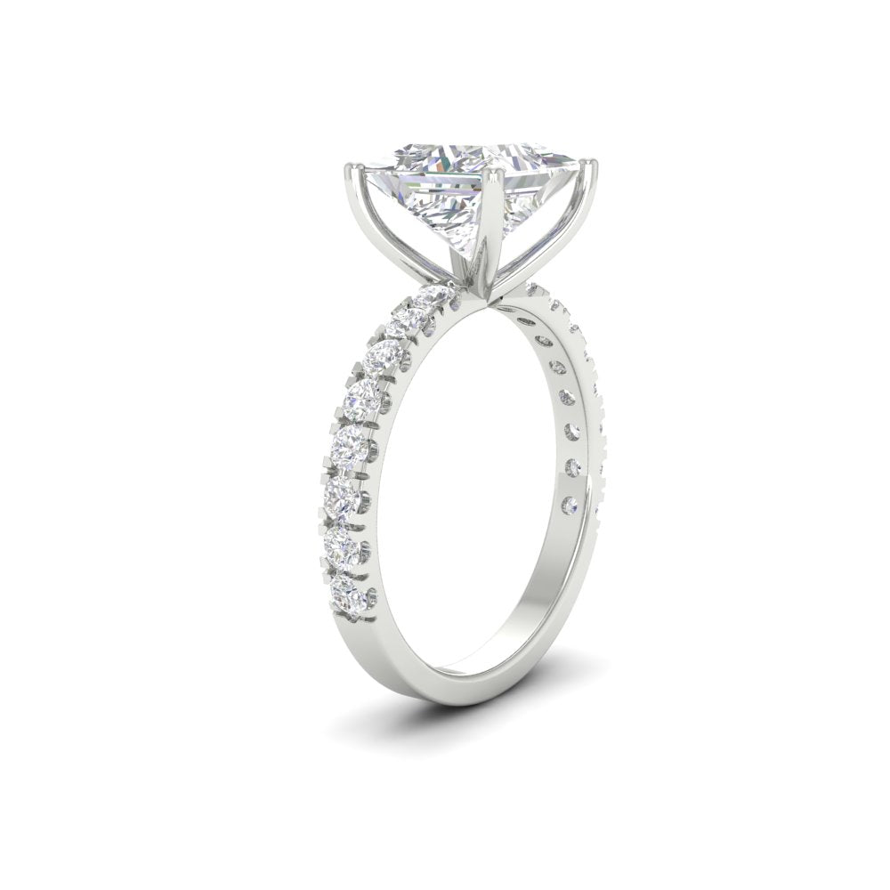 2.63Ct Princess Cut Moissanite Women Engagement Ring 14K Yellow Gold Plated