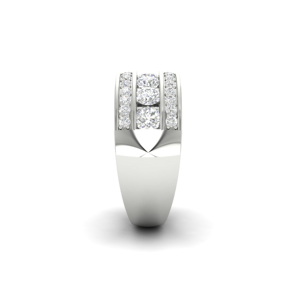 2.33Ct Round Moissanite Men's Wedding Band Ring 14K White Gold Plated