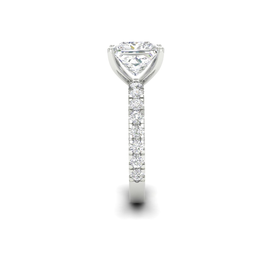 2.63Ct Princess Cut Moissanite Women Engagement Ring 14K Yellow Gold Plated