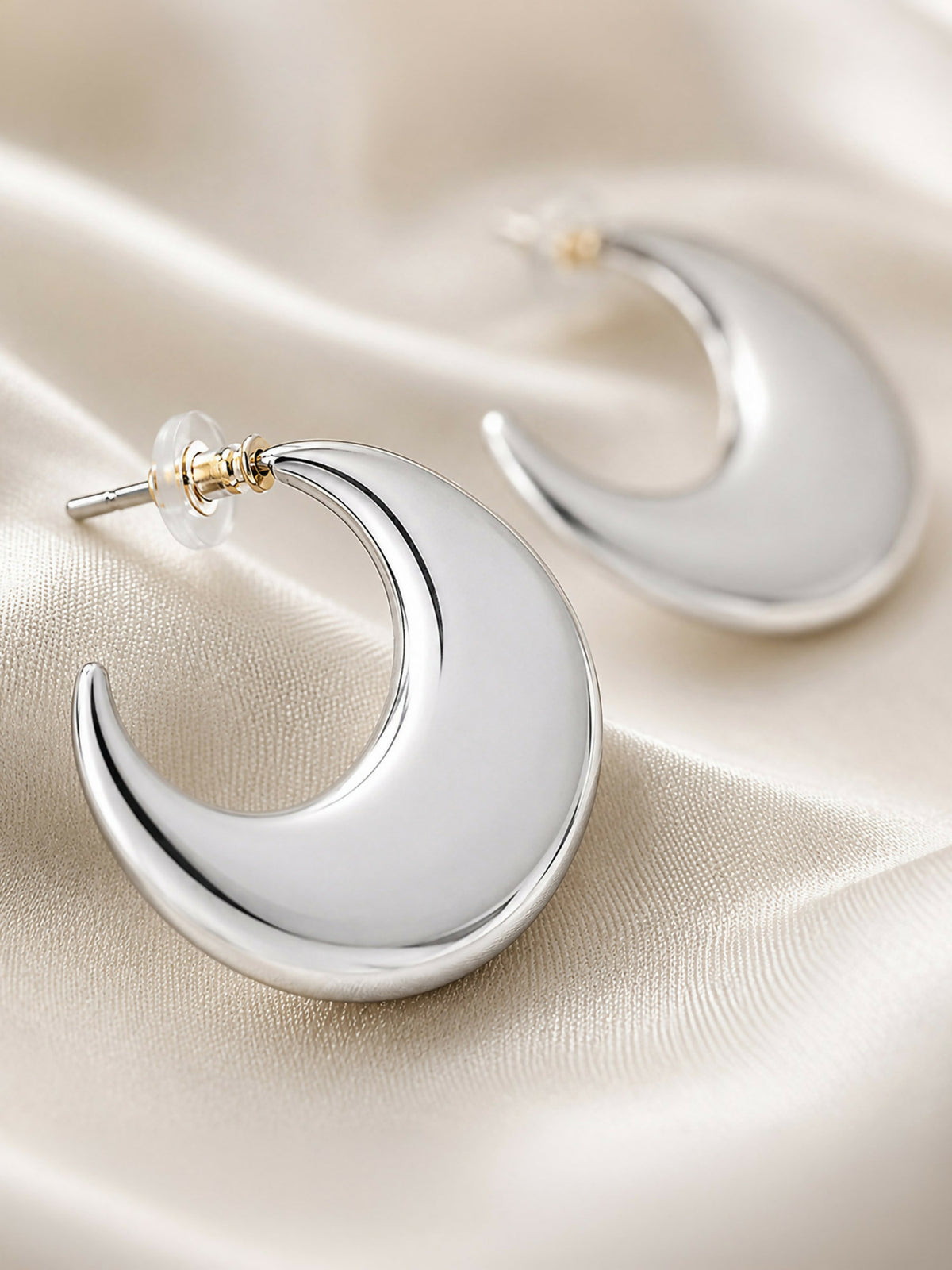 Silver Tone Hoop Earrings