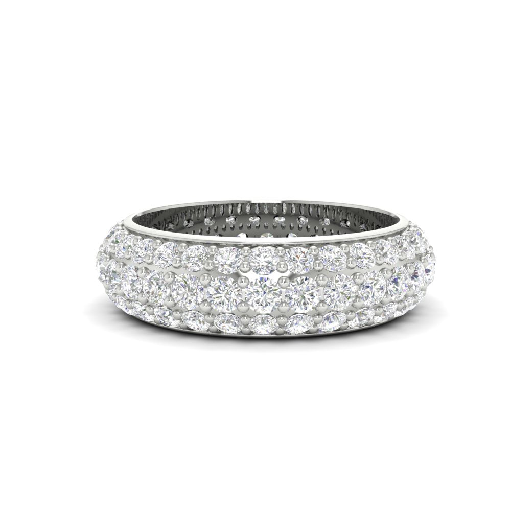 3.92 CT Round Cut Moissanite Men Wedding Band Ring 14K White Gold Plated