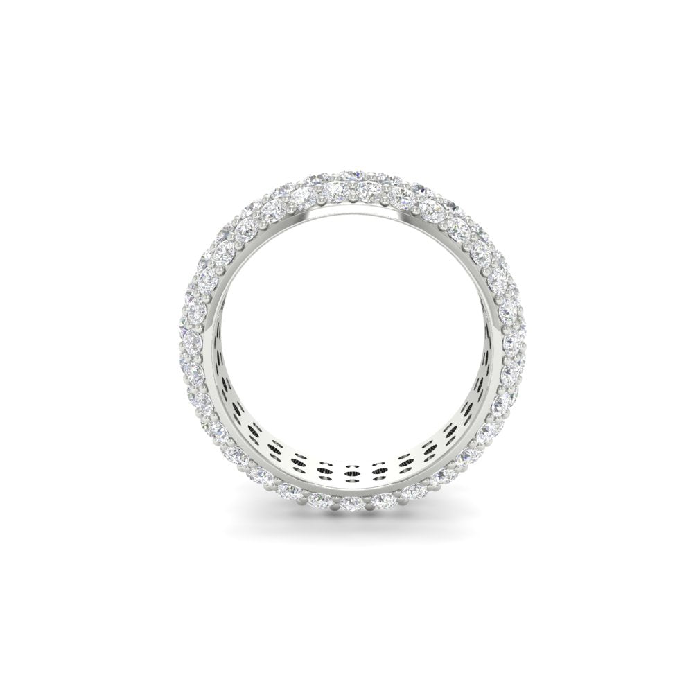3.92 CT Round Cut Moissanite Men Wedding Band Ring 14K White Gold Plated