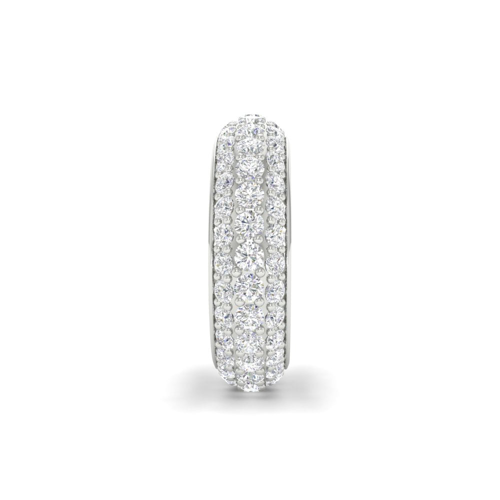 3.92 CT Round Cut Moissanite Men Wedding Band Ring 14K White Gold Plated