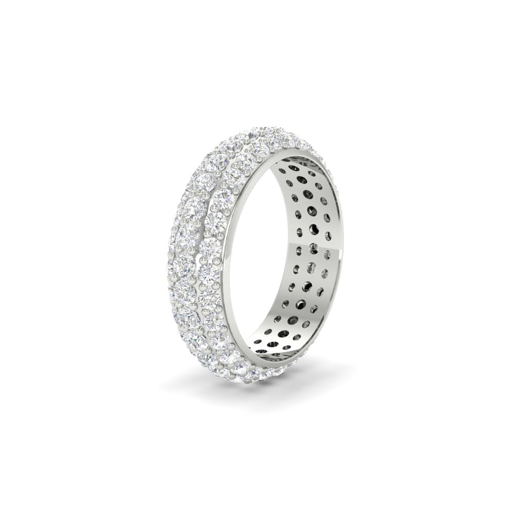 3.92 CT Round Cut Moissanite Men Wedding Band Ring 14K White Gold Plated