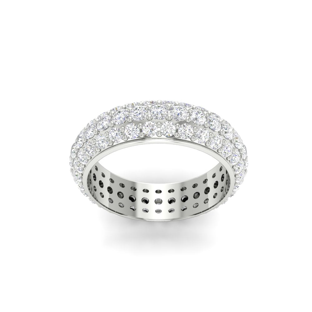 3.92 CT Round Cut Moissanite Men Wedding Band Ring 14K White Gold Plated