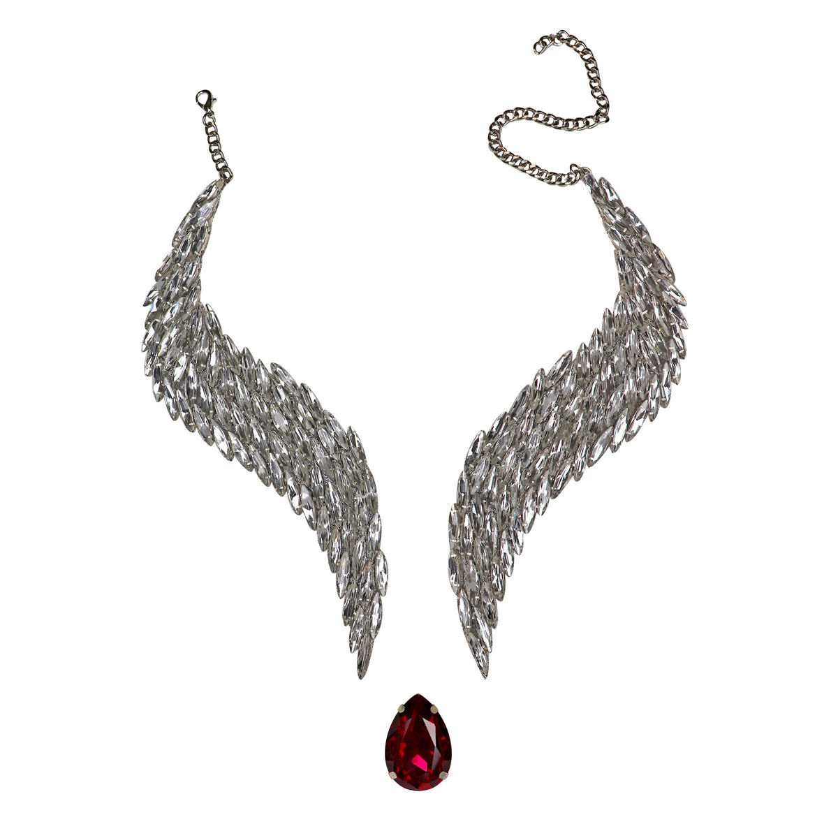 Celestial Flight: The Floating Pendant in Red