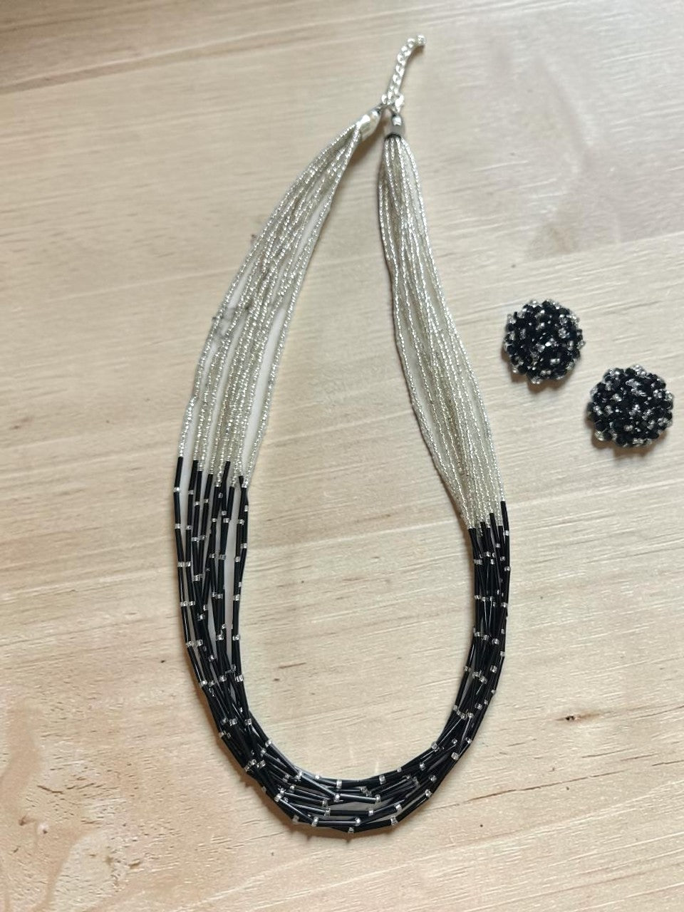 Black & White Multi-Strand Statement Long Necklace - view 10
