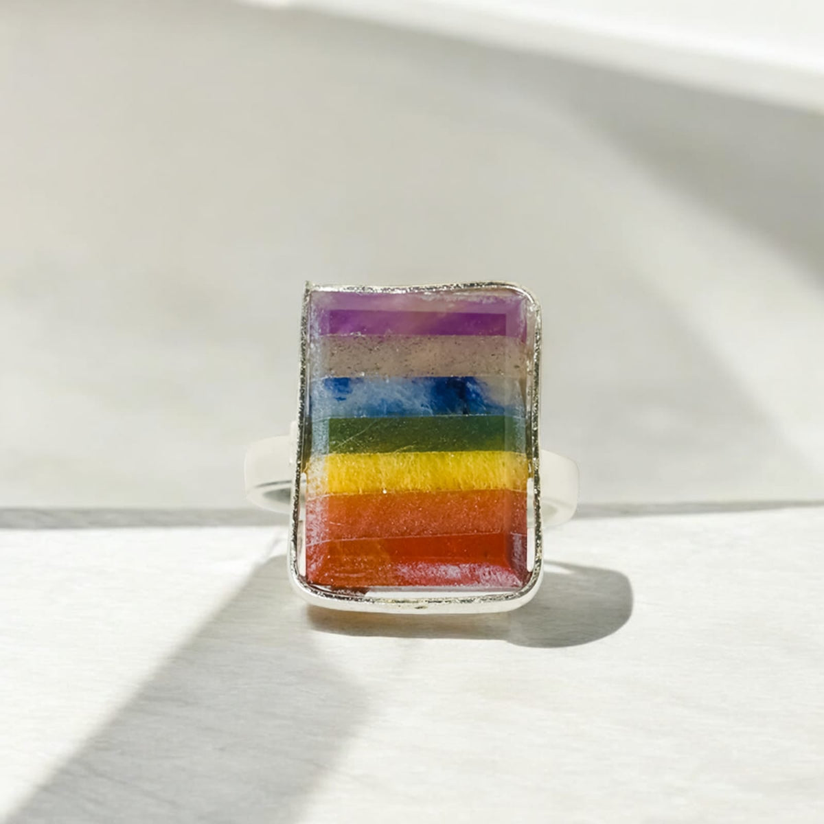 Seven Chakra Adjustable Ring for Energy Balance & Healing Power