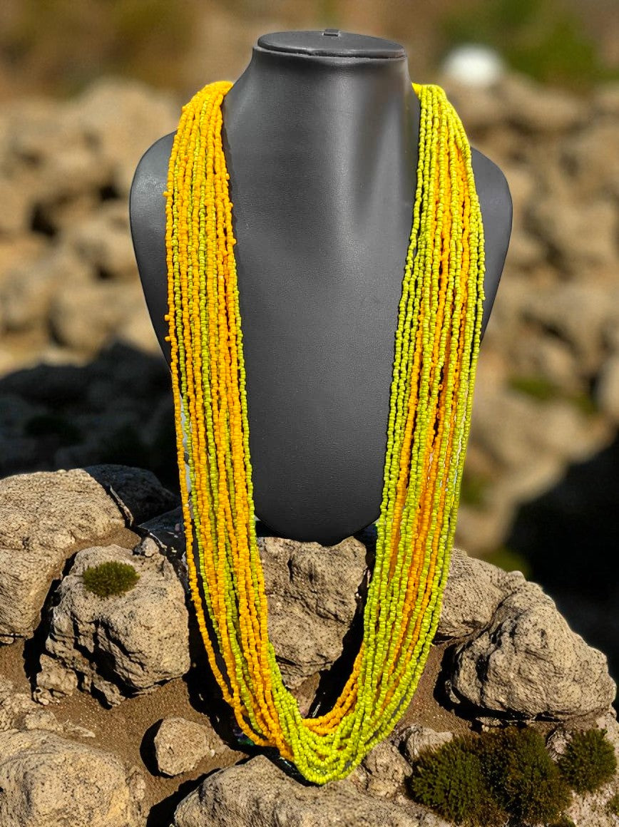 RangSaaz 20-Layer Luxe Long Beaded Necklace (With Optional Statement Earrings) - 16 Colors Available