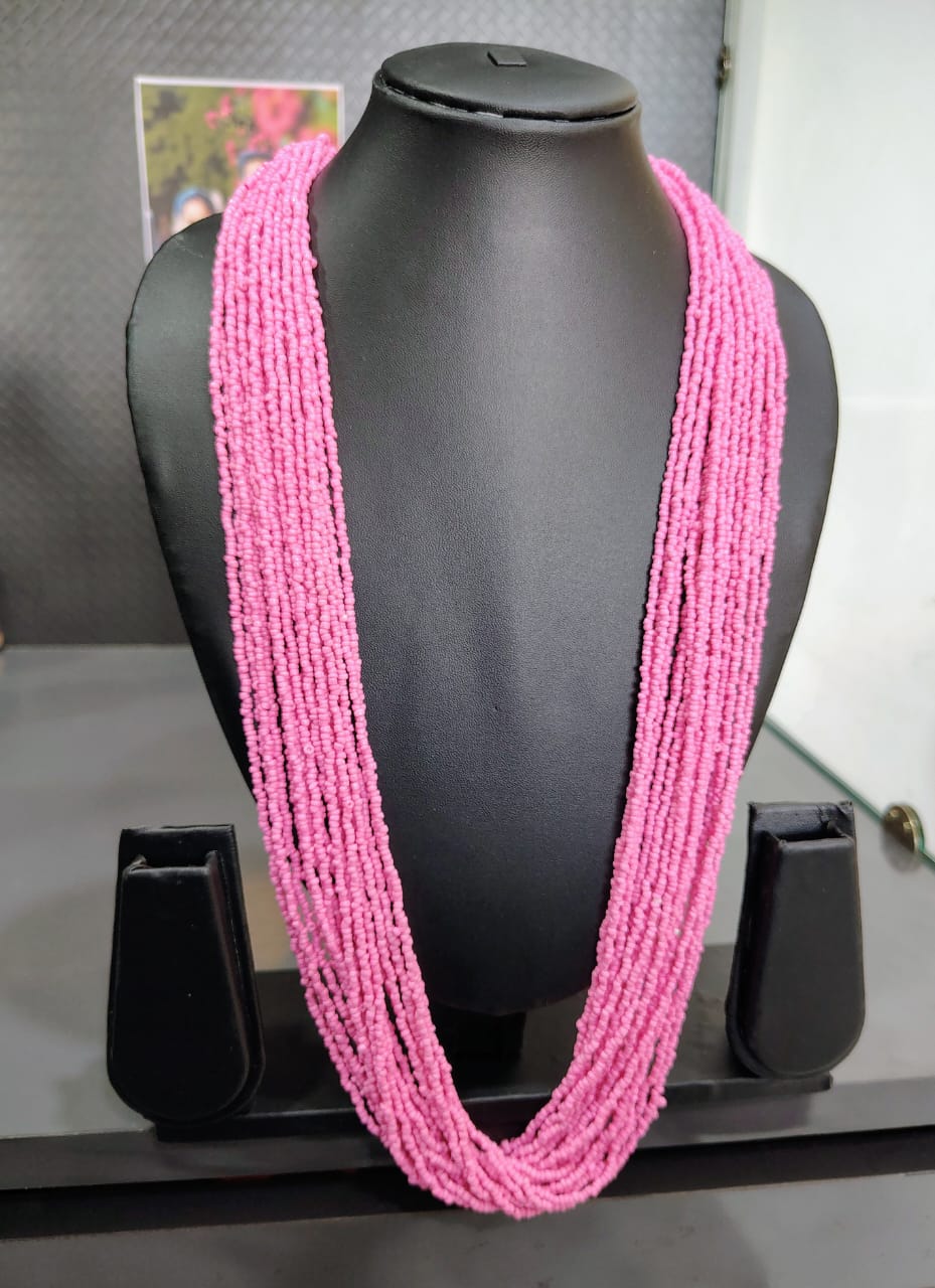 RangSaaz 20-Layer Luxe Long Beaded Necklace (With Optional Statement Earrings) - 16 Colors Available