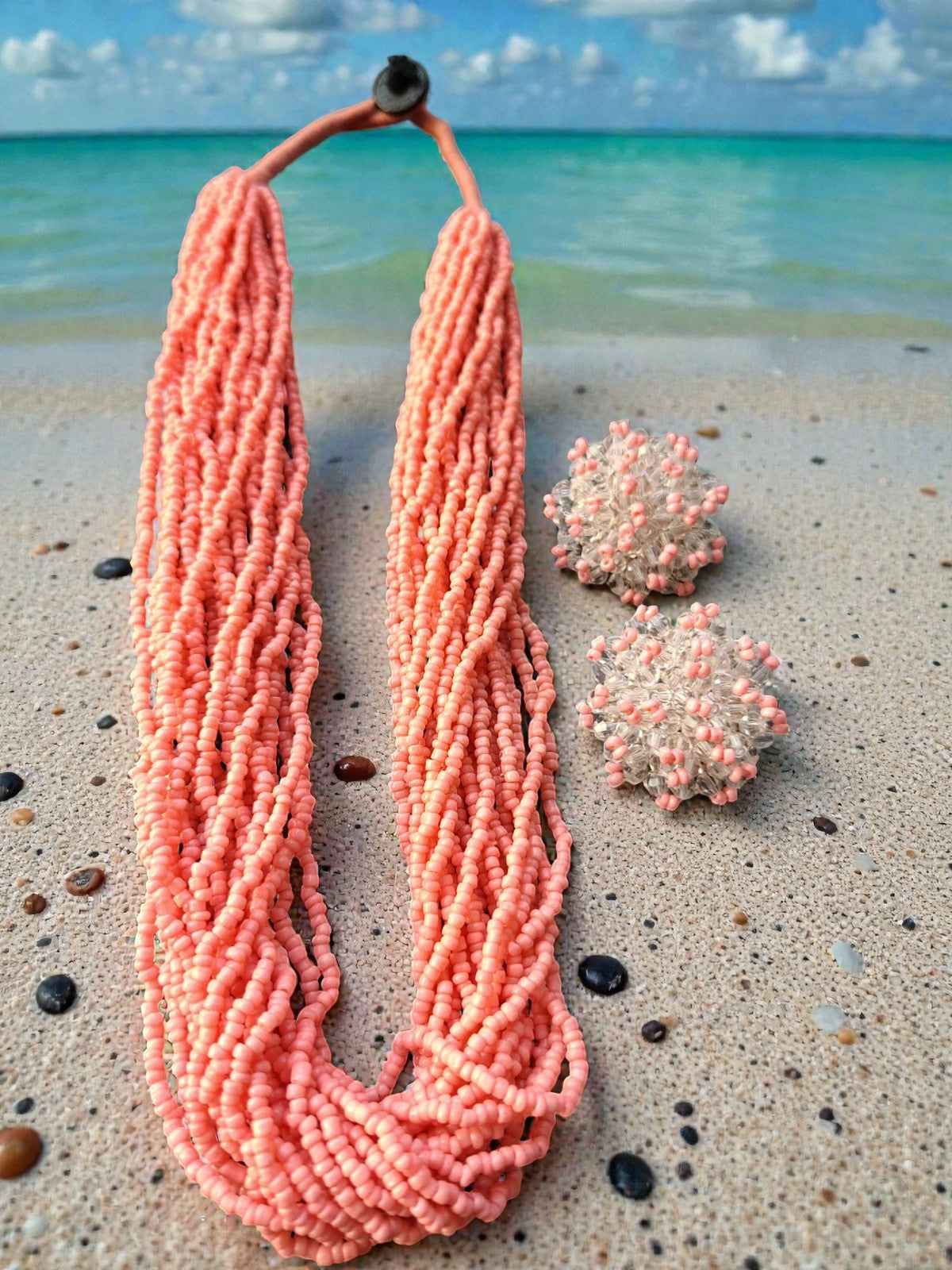 Pink Whisper: Handmade Multi-Layered  Beaded Necklace(20 Layers)