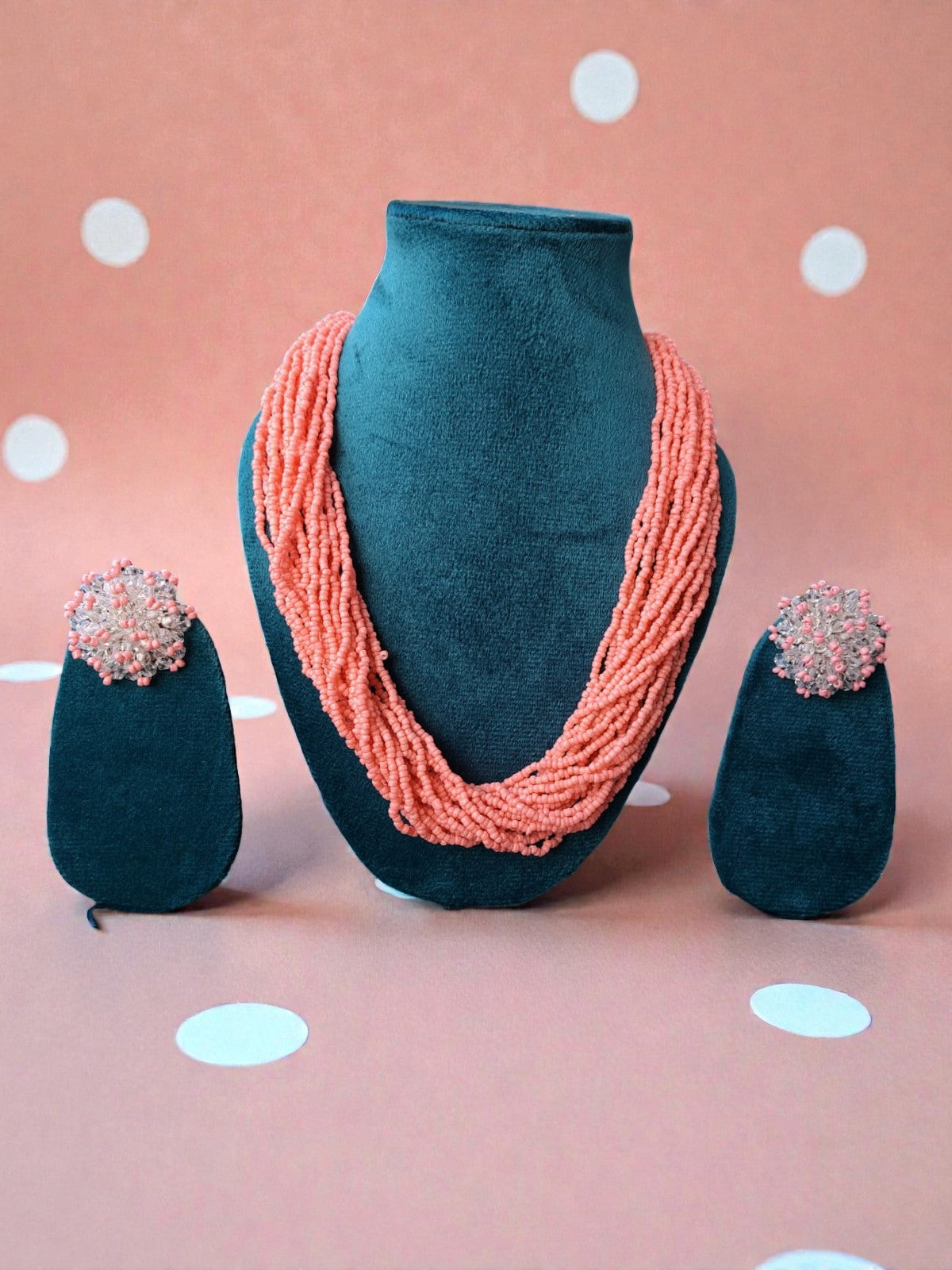 Pink Whisper: Handmade Multi-Layered  Beaded Necklace(20 Layers)