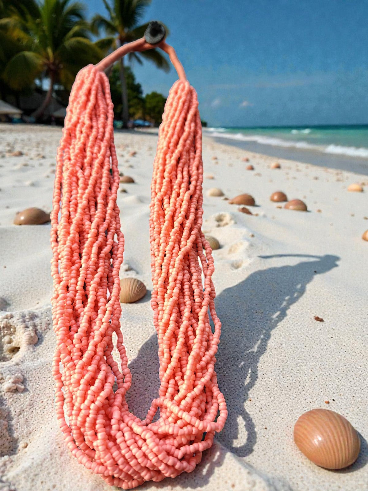 Pink Whisper: Handmade Multi-Layered  Beaded Necklace(20 Layers)