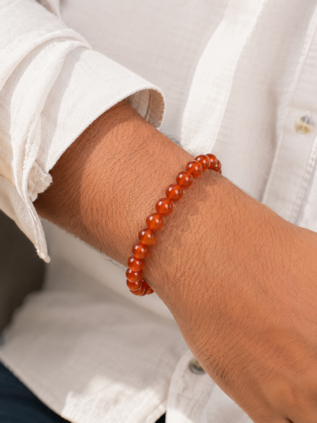 Natural Carnelian 8mm Gemstone Bracelet