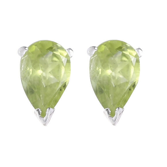 925 Sterling Silver Peridot Eartops for Women | Natural Light Green Gemstone Stud Earrings | Elegant Daily Wear Jewelry