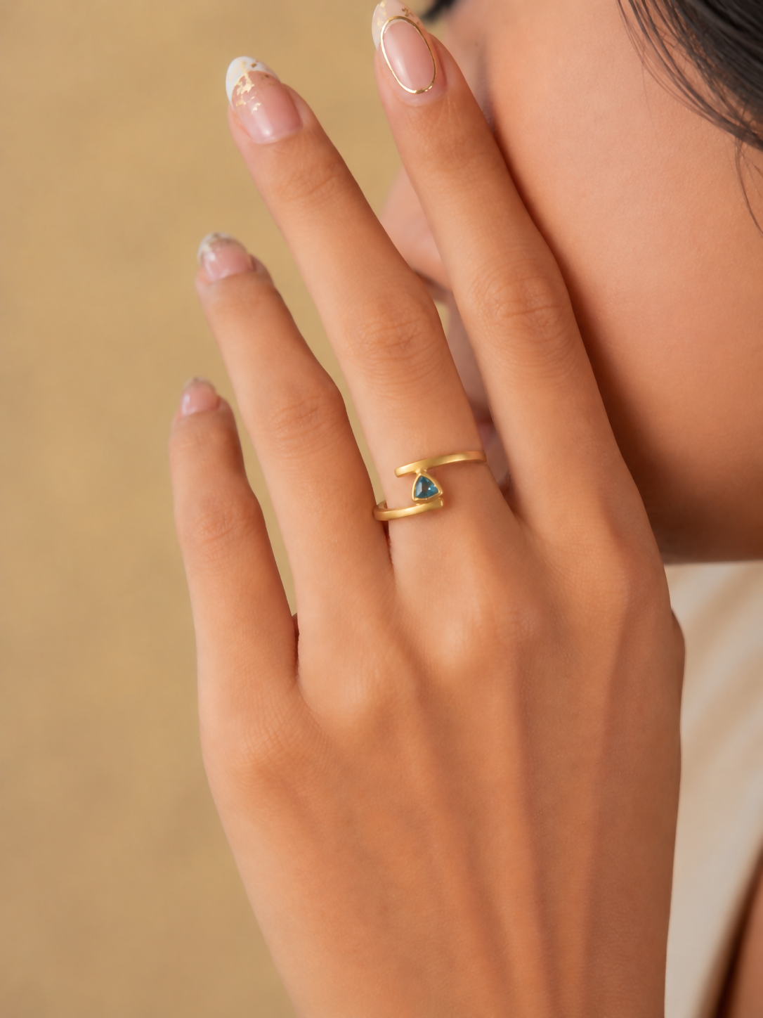 Natural Blue Topaz Ring