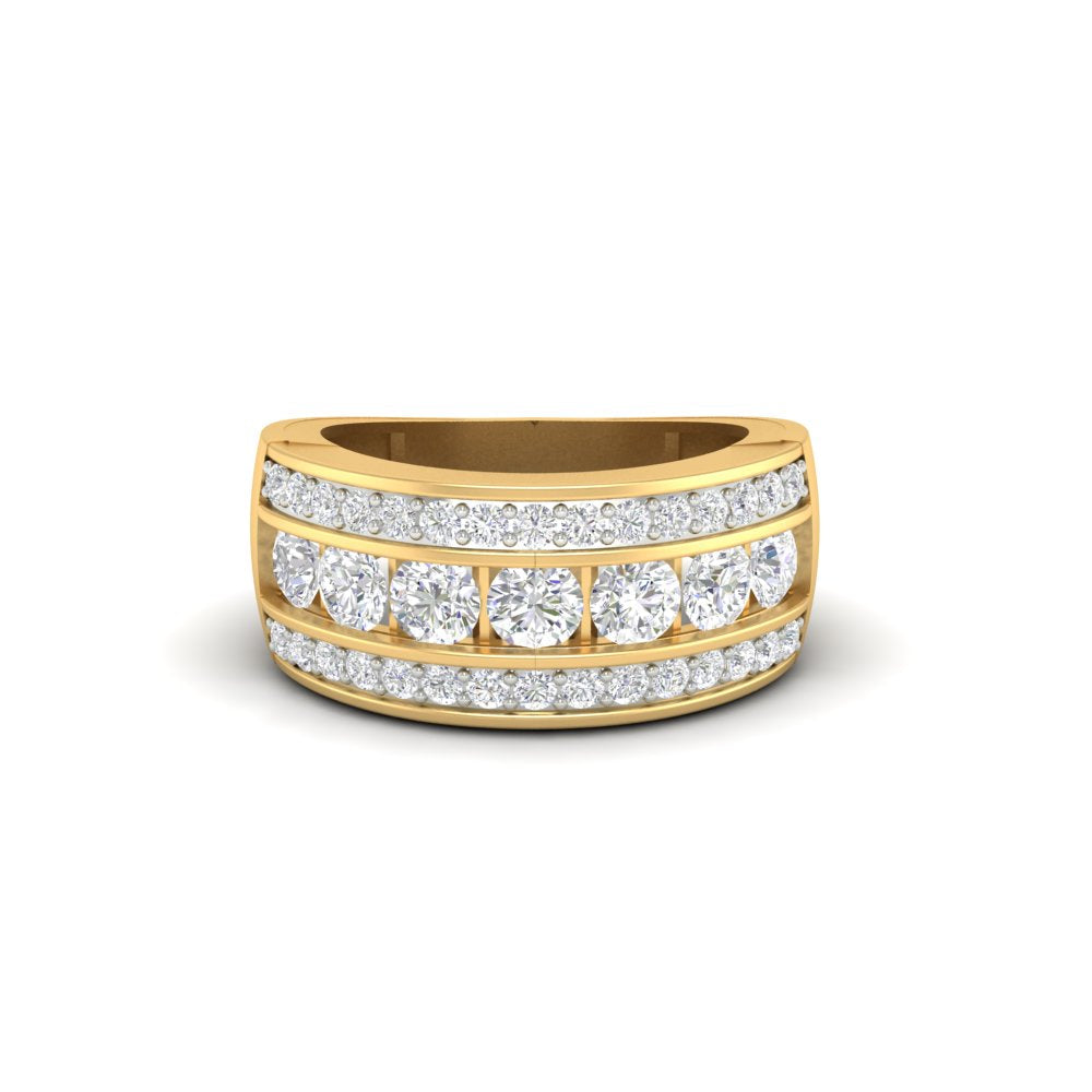 2.33Ct Round Moissanite Men's Wedding Band Ring 14K White Gold Plated