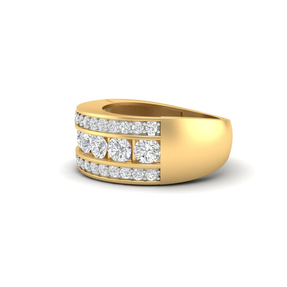 2.33Ct Round Moissanite Men's Wedding Band Ring 14K White Gold Plated