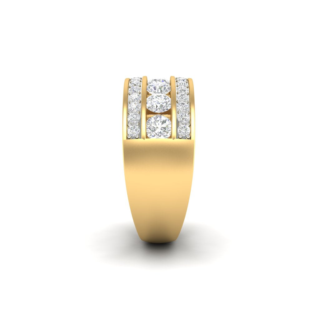 2.33Ct Round Moissanite Men's Wedding Band Ring 14K White Gold Plated