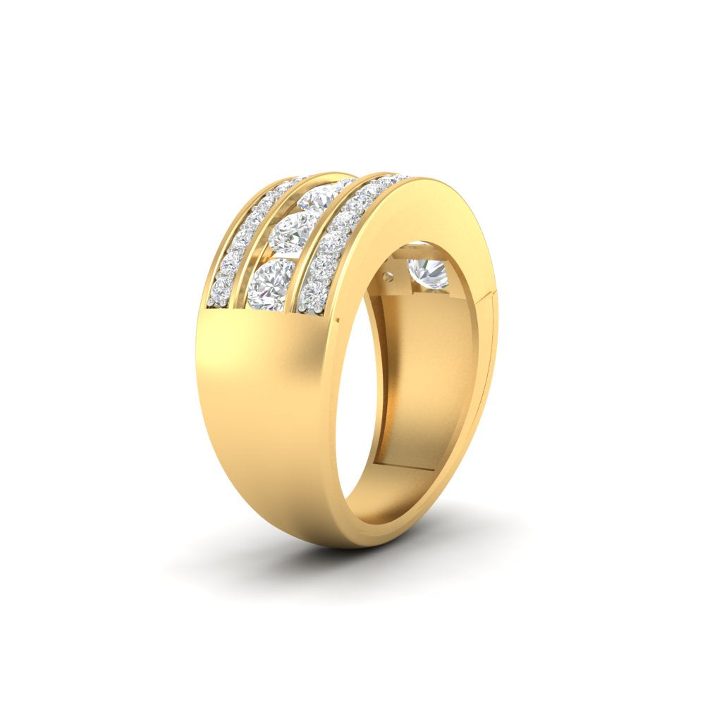 2.33Ct Round Moissanite Men's Wedding Band Ring 14K White Gold Plated