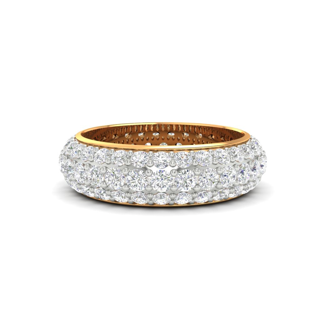 3.92 CT Round Cut Moissanite Men Wedding Band Ring 14K White Gold Plated