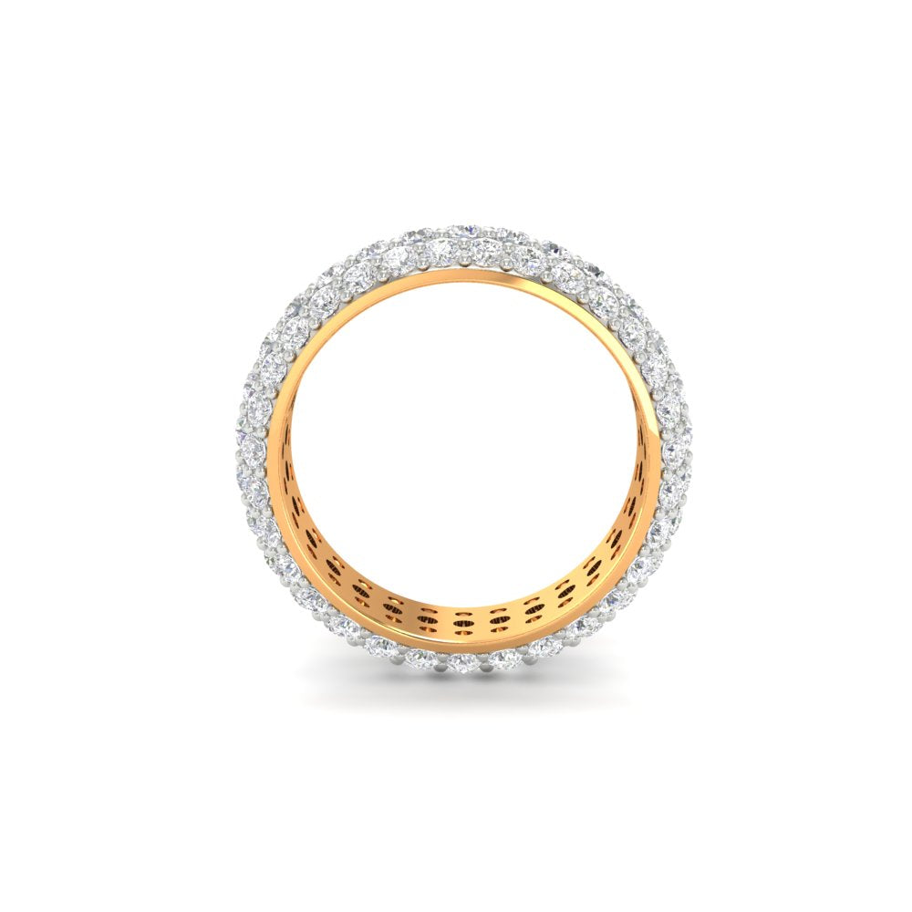 3.92 CT Round Cut Moissanite Men Wedding Band Ring 14K White Gold Plated