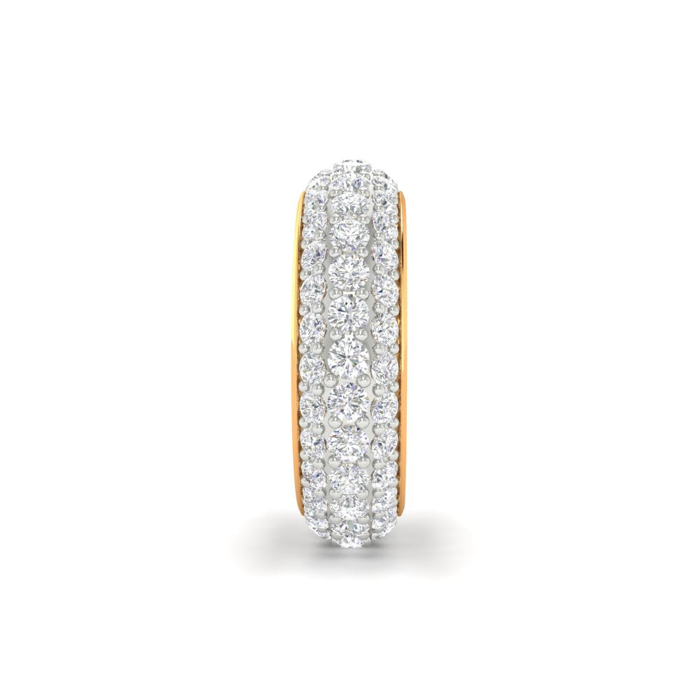 3.92 CT Round Cut Moissanite Men Wedding Band Ring 14K White Gold Plated