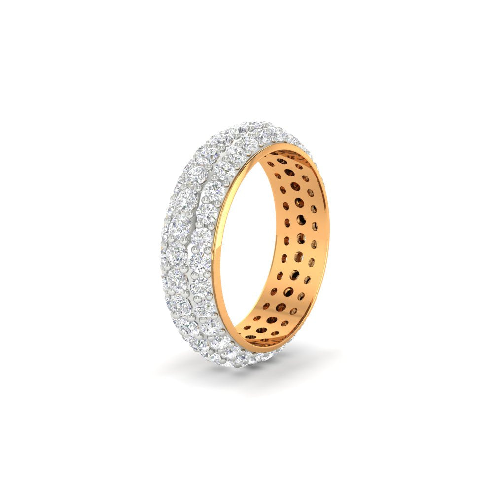 3.92 CT Round Cut Moissanite Men Wedding Band Ring 14K White Gold Plated