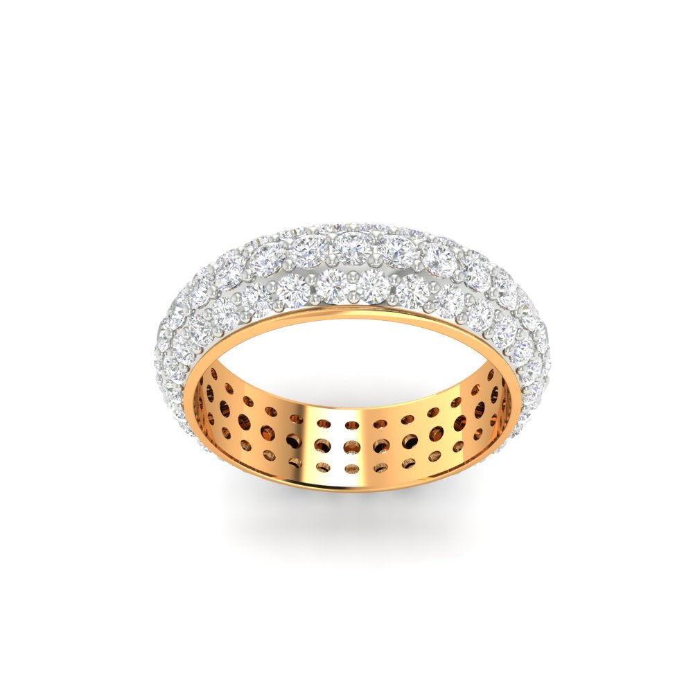 3.92 CT Round Cut Moissanite Men Wedding Band Ring 14K White Gold Plated