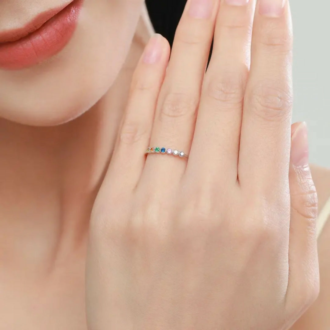 Brd Jewelry 925 Sterling Silver Gold Plated Muticolor Cz Adjustable Ring I Gold Dainty Ring For Women & Girls