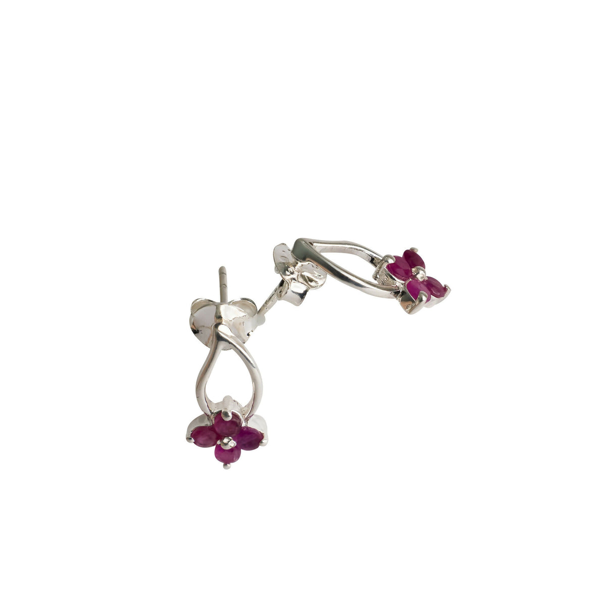 925 Sterling Silver Ruby Earrings for Women | Natural Red Gemstone Drop Earrings | Elegant Silver Jewelry Gift