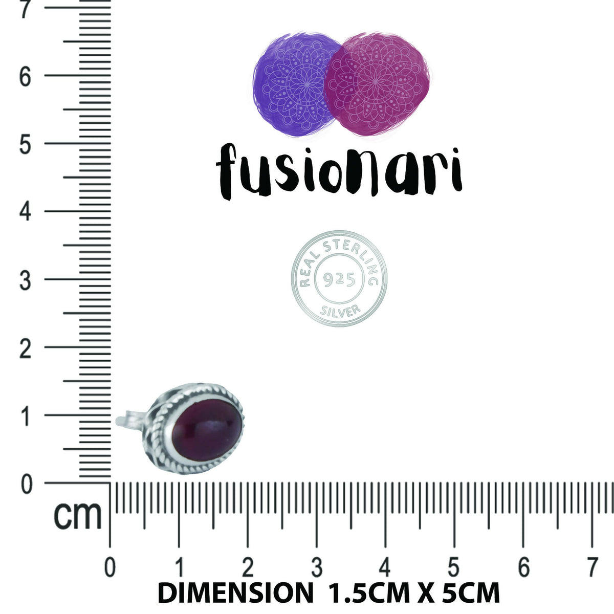 925 Sterling Silver Garnet Eartops for Women | Natural Red Gemstone Stud Earrings | High Polish Silver Jewelry Gift