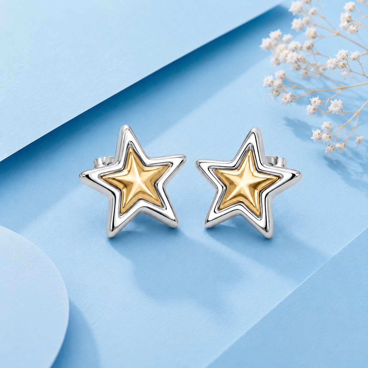 18K Gold Plated Edge Statement Drop Earrings for Women | Anti Tarnish