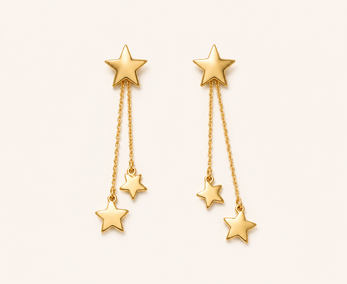 Amore Shooting Star Tassel Drop Earrings