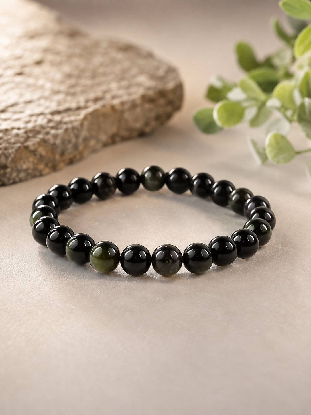 Natural Black Obsidian 8mm Bracelet