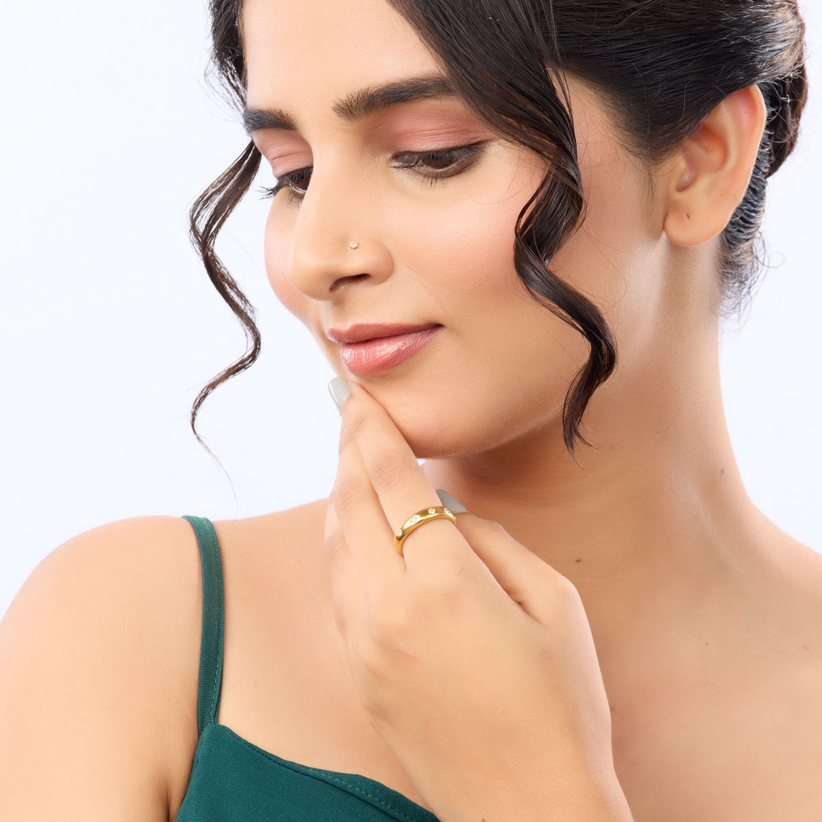 18K Gold Plated Astra Gold Starburst Ring for Women | Anti Tarnish