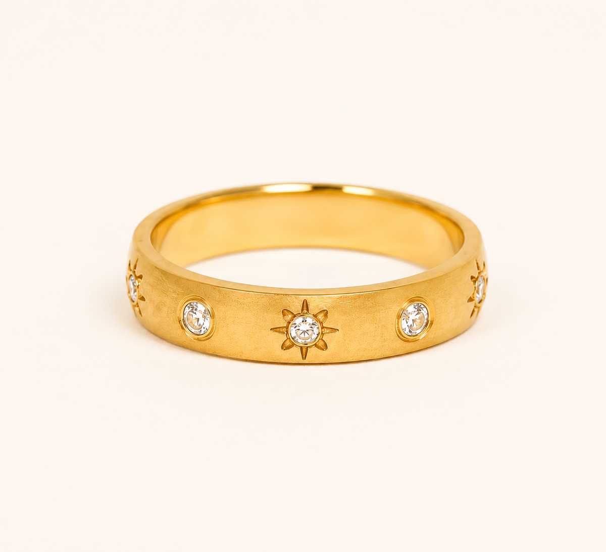 Astra Gold Starburst Ring - gold plated starburst statement ring for women - view 2