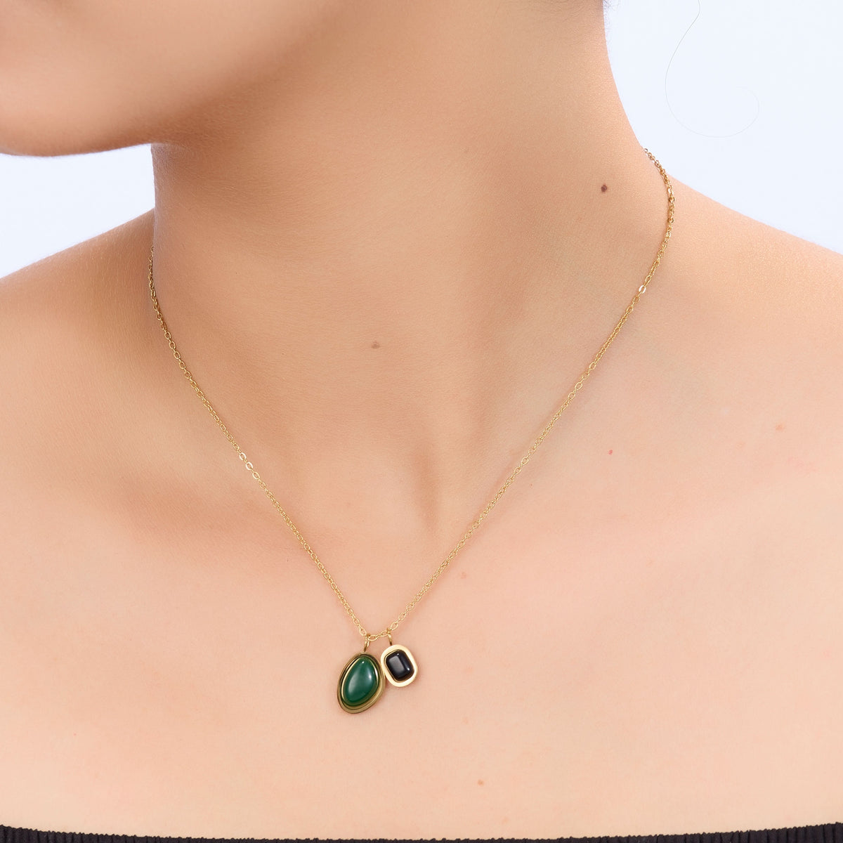 Asymra Diamond Edge Pendant Necklace