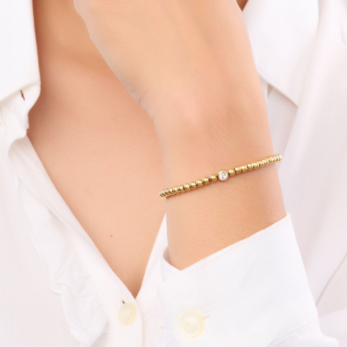 Aurelia Modern Geometric Bracelet - gold plated geometric bracelet for women