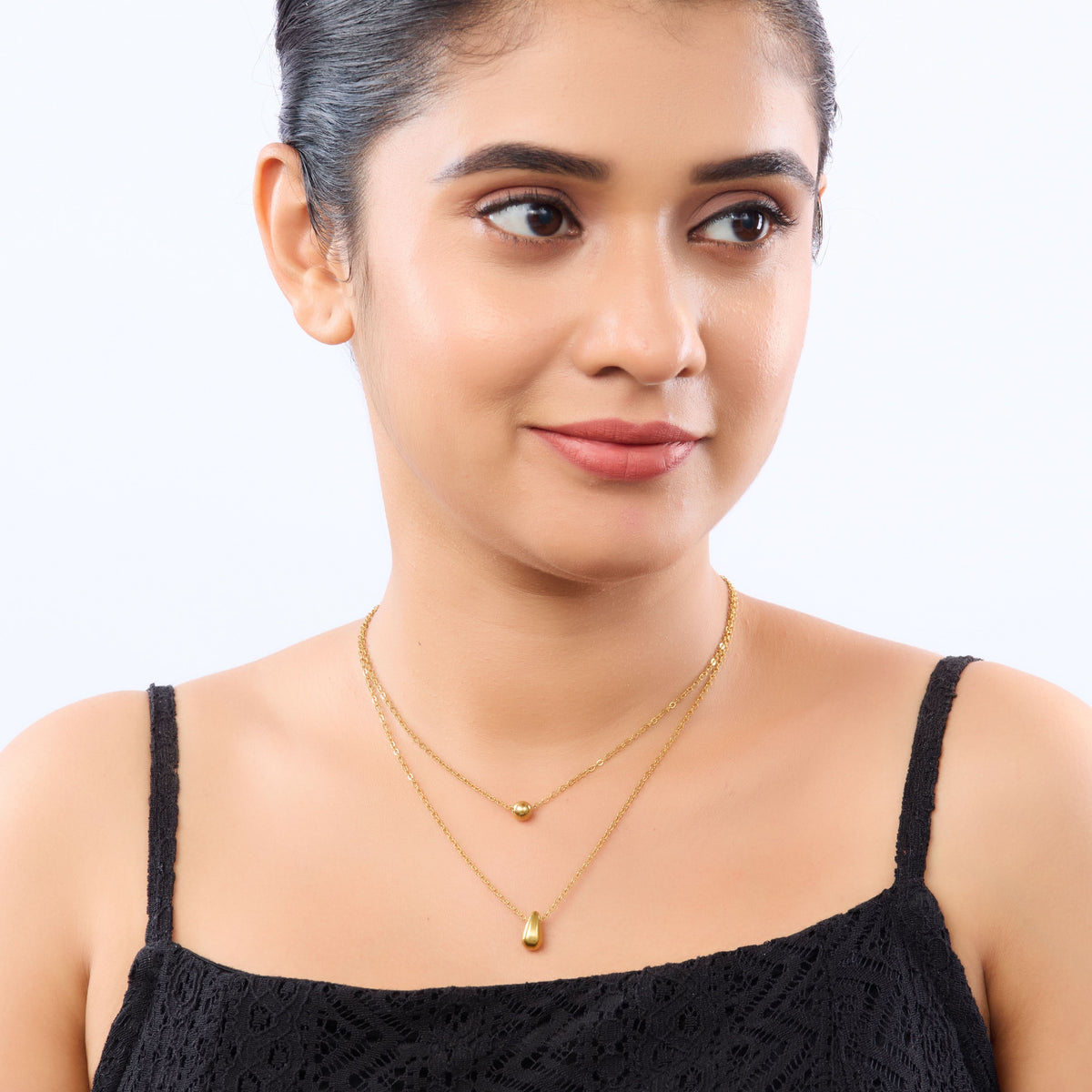 Aurelian Droplet Tier Layered Necklace