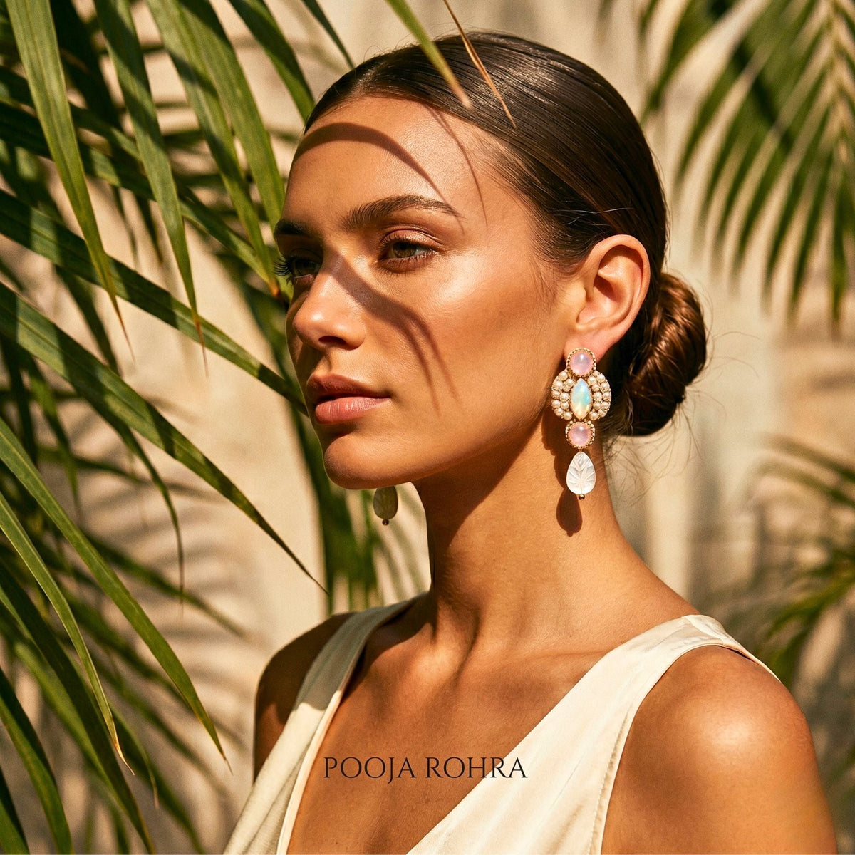 Aurelia Opal & Pearl Drop Earrings - view 2
