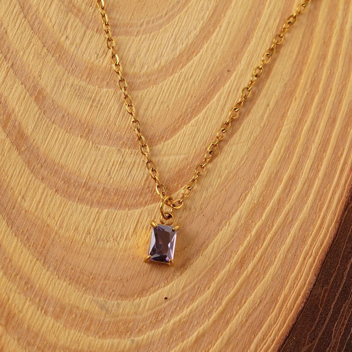 18K Gold Plated Birthstone Grace Necklace for Women | Anti Tarnish