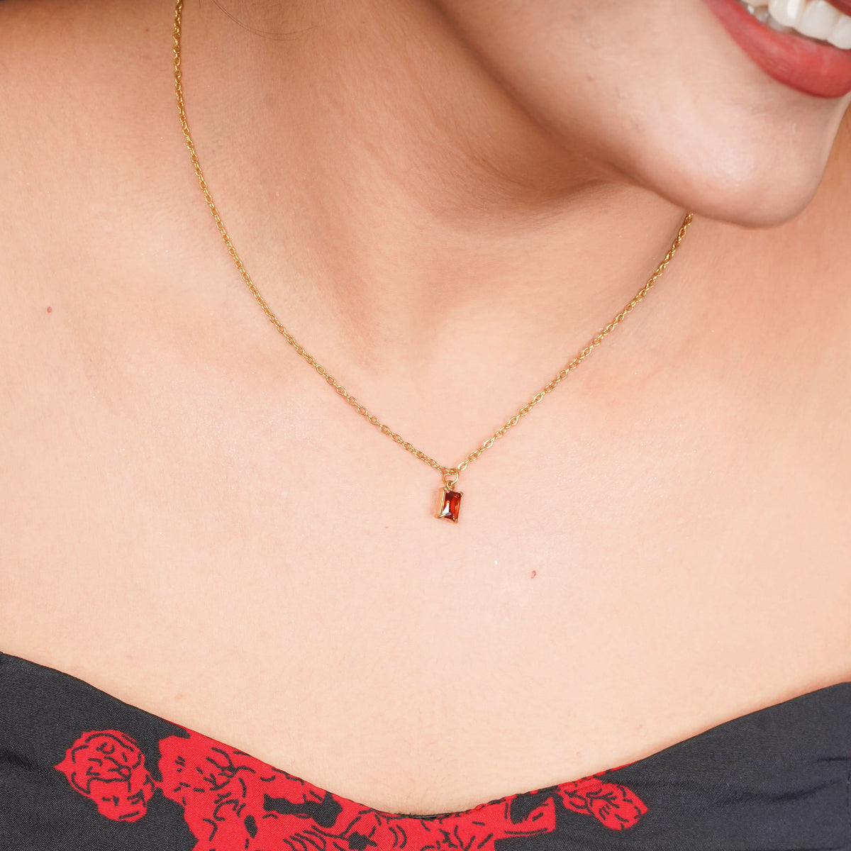 18K Gold Plated Birthstone Grace Necklace for Women | Anti Tarnish