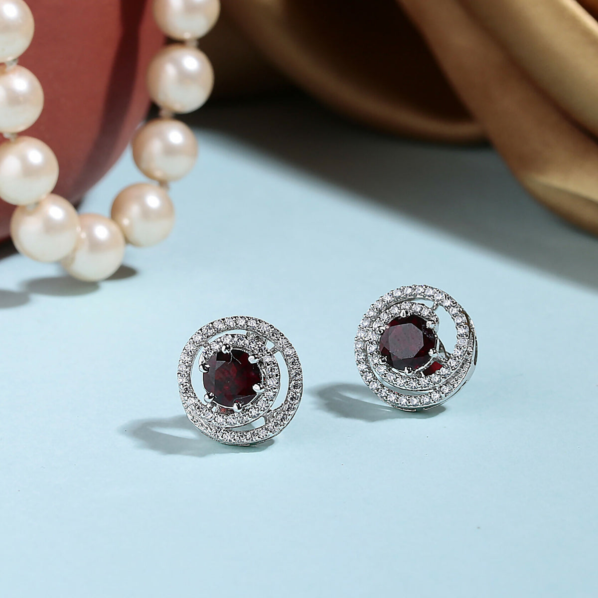 925 Sterling Silver Garnet Earrings for Women | Natural Red Gemstone Drop Earrings | Elegant Daily Wear Silver Jewelry