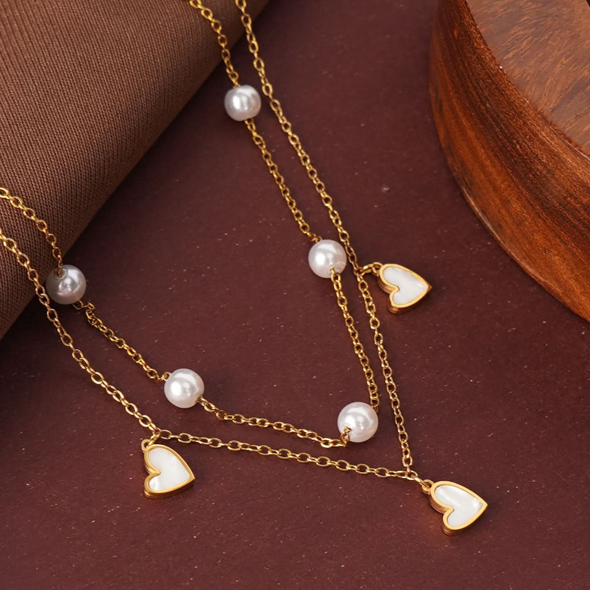 Blush Heart Luxe Necklace and Earrings Set